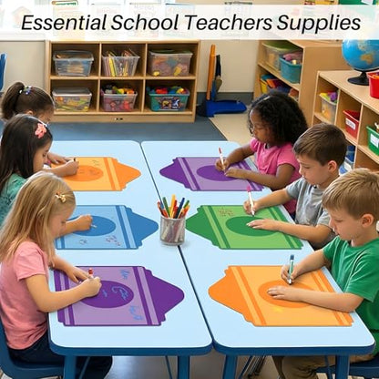 Lincia 12 Pcs Large 12''Table Dots Dry Erase Dots for Classroom Table Crayon Dry Erase Sticker for Whiteboard Wall Teachers Small Group Classroom Must Haves Removable School Essential Supplies - color: Colorful
