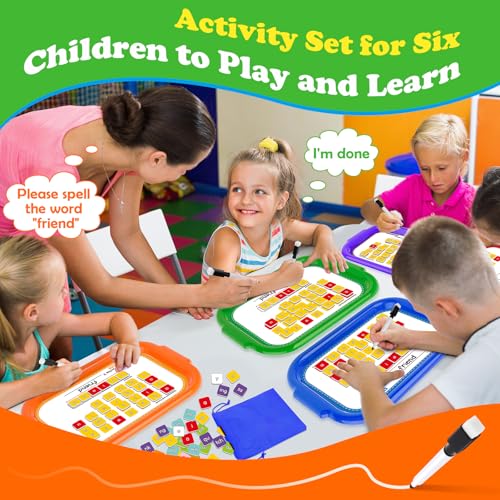 Phonics Magnetic Letter Tiles,6 Set Magnetic Letter Trays Word Work Study in Groups,Phonics Manipulatives Magnets for Kids Teaching Tiles,Phonemic Awareness,Science of Reading Classroom Must Haves
