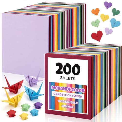 Geyoga 200 Sheets Colored Cardstock Paper Cardstock Starter Kit 4 x 6 Inch 190 Gsm Thick Construction Paper Assorted Colors for Craft Scrapbook Party School Kids Supplies, 25 Colors(Mixing Color) - color: Mixing Color, size: 4 x 6 Inch
