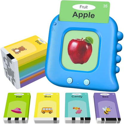 Talking Flash Cards,Kids Toddler Flash Cards with 240 Sight Words,Montessori Toys,Autism Sensory Toys,Speech Therapy,Learning Educational Gifts for Age 4 5 6 Years Old Boys and Girls - style: Dinosaur Blue