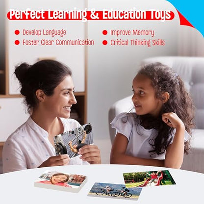 100 Verb Flashcards, Picture & Word Cards Action Language Builder Visual Aid Language Learning Tool for Autism, ESL Teaching Materials for Adults, Non-Verbal Children Vocabulary Builder for Kids - style: 100 Verb Flashcards