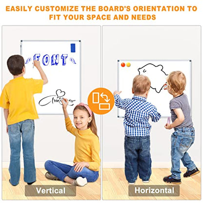 H-Qprobd White Board Dry Erase Whiteboard for Wall 24x18 (3pcs) Magnetic Boards for Office Classroom & Home, Small Wall Whiteboard Including 6 Markers, 10 Magnets, 2 Erasers & 15 Adhesive Hooks - size: 24"x18"(3pcs)