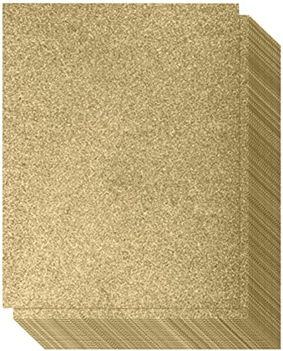 Gold Glitter Cardstock - One-sided - Non-Adhesive - 20 Pack - 8.5 x 11 Inches - Premium Glittery Sheets for DIY Crafts, Art Projects, Party Decor, Gift Box Wrapping - Gold Sparkling Paper | 250GSM - color: Gold - Non-Adhesive