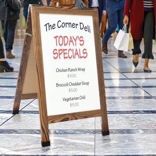 Excello Global Products 40" x 22" Indestructible A-Frame Whiteboard - Brown - color: Brown