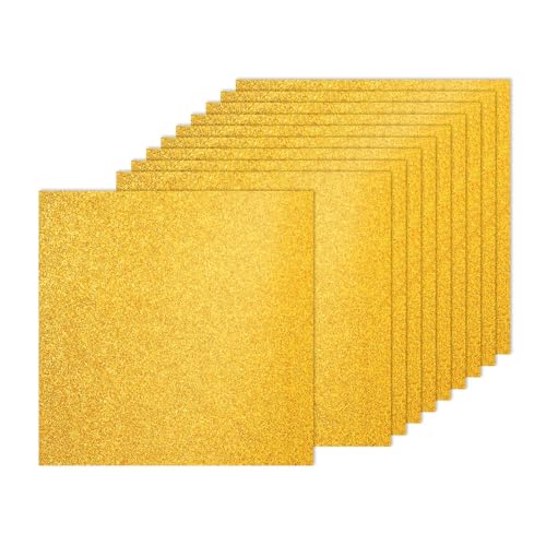 PATIKIL 20Sheets Gold Glitter Cardstock, 12x12In Glitter Paper Card Stock Shiny Scrapbook 250gsm Sparkly Paper Large Shimmer for Crafts Scrapbook DIY Art Wedding Party - color: Gold, size: 12x12In