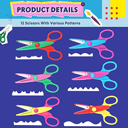 Gueevin 22 Pcs Craft Scissors Decorative Edge and Hole Punch Shapes Craft Set, Including 12 Paper Edge Scissors, 10 Pattern Paper Punch for DIY Art, Kids Adults, Card Making, School Supplies