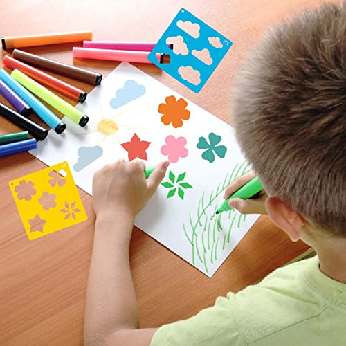 20pcs Geometry Set Shape Drawing Stencils,Drawing Template for Kids Boys Girls DIY Painting & Drawing Educational Home School Crafts Essentials - style: Geometry