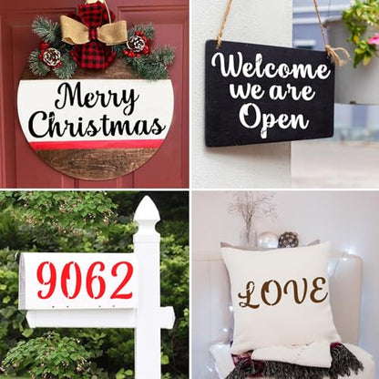 BAMIDELE 3 Inch Alphabet Letter Stencils for Painting, 66 Pcs Reusable Plastic Calligraphy Letter Stencils and Numbers Template Kit for Painting on Wood, Chalkboard, Fabric, Door Porch, Wall Art - size: 3 Inch