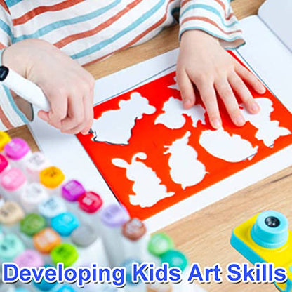 Stencils for Kids,35 PCS Drawing Stencils Templates Kids Reusable Plastic Stencils with Variety of Themes/Shapes,Girls Boys Christmas Birthday Gift - color: Multi 35PCS