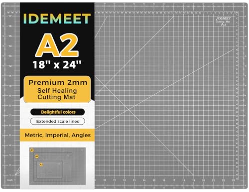 Premium 18" x 24" Self Healing Sewing Mat, Non-slip A2 Cutting Mat for Quilting, 5-Ply Rotary Cutting Board Double-Sided for Crafts Cutting Fabric Scrapbooking Modeling Projects, Anthracite Gray - color: Anthracite Gray, size: A2:18‘’x24‘’