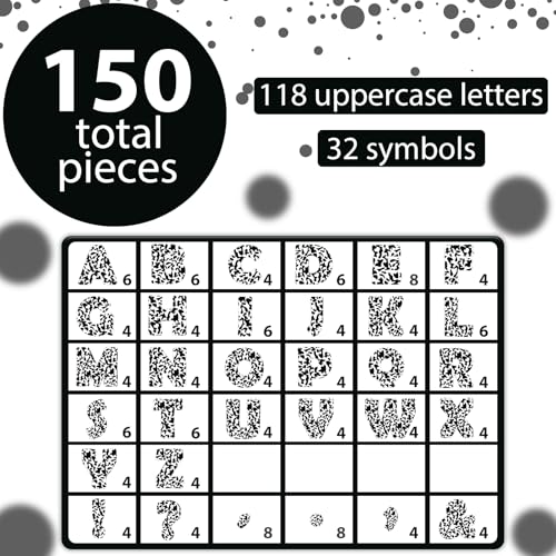 150 PCS Large 7" Font Bulletin Board Letters and Punctuation Set, Composition Classroom Alphabet Cutout for Bulletin Board Display Home School Educational, A Great Helper to Inspire Students' Learning - style: Black White