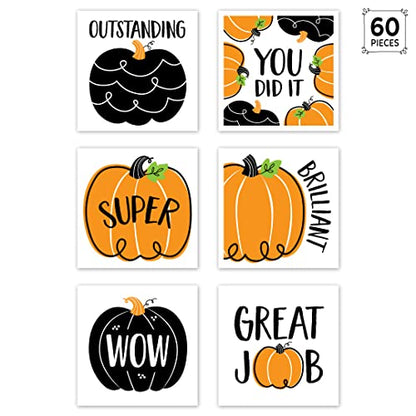 CTP Doodle Pumpkin Rewards Stickers for Classroom & Home School Students, 60 Count (Creative Teaching Press 10624) - color: Doodle Pumpkin