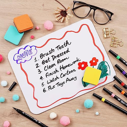 Dry Erase Board 9"x12"- Lazgol Small 26 Classroom Mini White Boards for Students, Teachers | Double Sided Small White Board Bulk (26 PK)