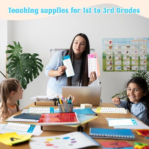 Multiplication and Division Flash Cards 30 Pcs, 0-12 Math Flash Cards with 4 Dry Erase Pens 2 Rings, Educational Time Table Flash Card for 1st-3rd Graders Multiplication Game