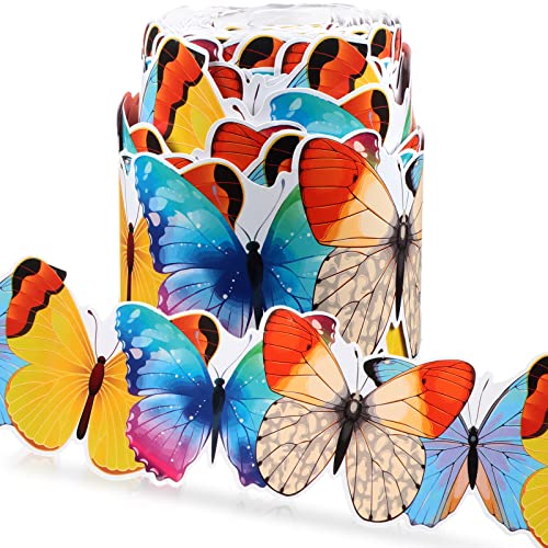 Panelee Spring Colorful Butterfly Border 68.9 Feet Bulletin Board Border Butterflies Flowers Bee Space Inspirational Cute Decor for Classroom Bulletin Boards Chalkboard Wall Decor - style: Butterfly