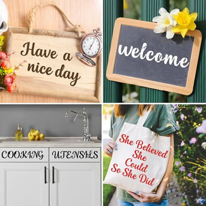 BAMIDELE 6 Inch Alphabet Letter Stencils for Painting, 66 Pcs Reusable Plastic Calligraphy Letter Stencils and Numbers Template Kit for Painting on Wood, Chalkboard, Fabric, Door Porch, Wall Art - size: 6 Inch