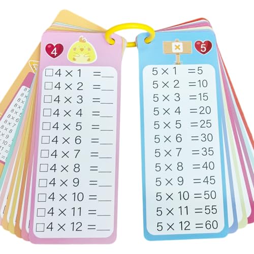 0-12 Multiplication Flash Cards, Large Math Times Table Chart, with 15 Cards, 2 Dry Erase Markers, 1 Rings, Educational Multiplication for Classroom and Home - color: D-multipliction