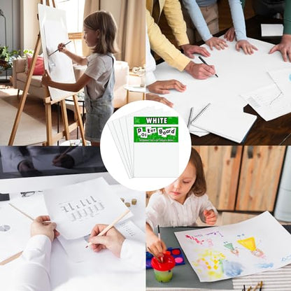 pmybupo 50Pcs White Poster Board,14inx18in White Poster Paper Blank Graphic Display Board Poster Board Bulk for School Arts,Classroom Crafts - style: 14*18 50PC
