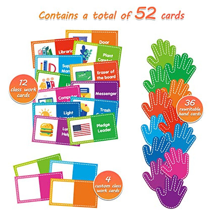 ABCxGOOD Helping Hands Pocket Chart,Classroom Jobs and Management Pocket Chart, Preschool Classroom Must Haves Supplies, Great for Classroom Homeschool. (Blue, 29"*20.5") - color: Blue, size: 29"*20.5"