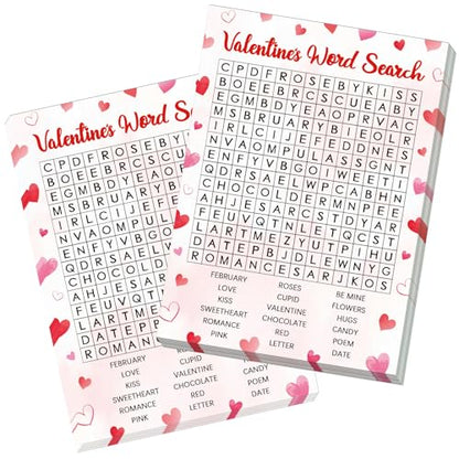 30 Players Valentine's Party Games for Adults Family Office Large Groups, Valentine Parties Word Search Game Card with Answer Key, Valentines Day Classroom Activities Party Favor (Valentines Search) - style: Valentines Search