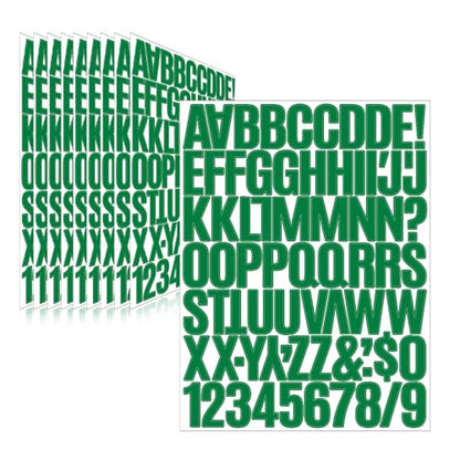 730 Pcs 10 Sheets Letter Stickers,Self Adhesive Waterproof 1.5 Inch Mailbox Numbers Vinyl Stickers,Alphabet Decals for Water Bottle,Window,Classroom,Car,Laptop,Scrapbook (Green, 1.5 Inch) - color: Green, size: 1.5 Inch