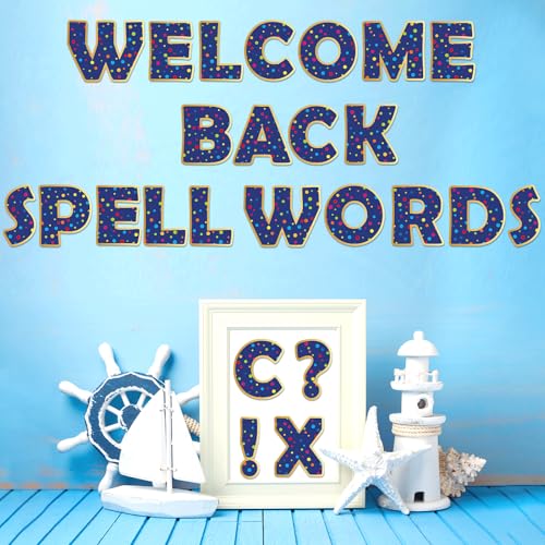 150 PCS Large 6" Bulletin Board Letters Set, Blue with Colorful Polka Dot Classroom Alphabet Cutout Letter for Bulletin Board Display Home School, A Great Helper to Inspire Students' Learning Interest - style: Blue Polka Dot