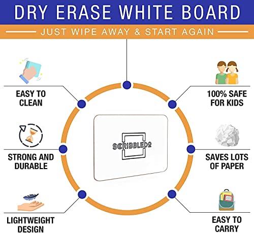 SCRIBBLEDO Small White Board 9x12 Double Sided Dry Erase Personal Board | 9x12 Personal Whiteboard, Premium Masonite Hardboard, Wipes Clean No Ghosting, Students Classroom Home and Office - size: 9X12"