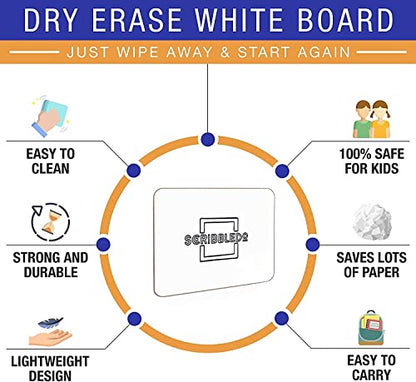 SCRIBBLEDO Small White Board 9x12 Double Sided Dry Erase Personal Board | 9x12 Personal Whiteboard, Premium Masonite Hardboard, Wipes Clean No Ghosting, Students Classroom Home and Office - size: 9X12"