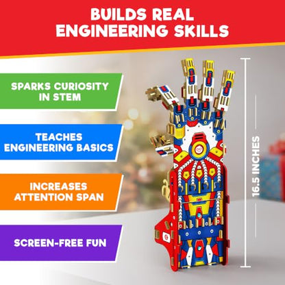 Doctor Jupiter Robotic Hand STEM Toy for Ages 8-13 | Birthday Gifts for Boys & Girls 8,9,10,11,12,13,14 Year Old | Cyborg Hand, Engineering Kit | Learning & Educational Toys - style: Robotic Hand: 8+