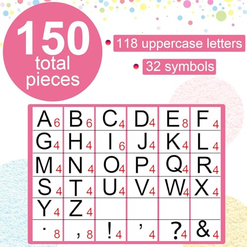 150 PCS Large 6" Bulletin Board Letters Set, Preppy Patch Party Pastel Classroom Alphabet Cutout Letter for Bulletin Board Display Home School, A Great Helper to Inspire Students' Learning Interest - style: Pastel Patch