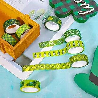 Whaline 24 Rolls Holiday Washi Tape Set Shamrock Easter Egg Heart Masking Tape 0.6 in Green Clover Happy Easter Valentines St. Patrick's Day Decorative Paper Stickers for Scrapbook DIY Craft, 16.4 Ft - style: Valentines St Patricks Easter
