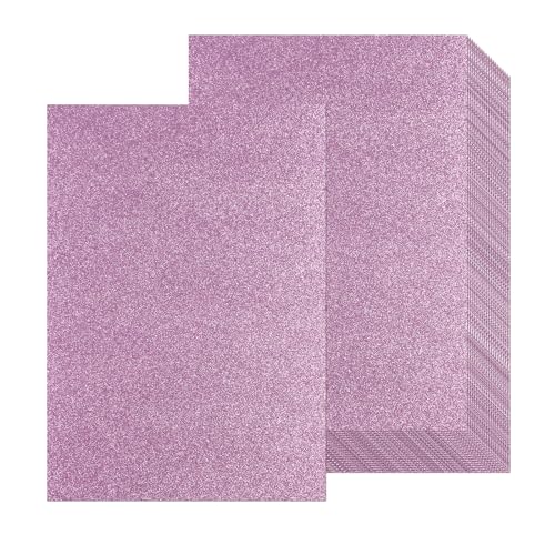 20 Sheets Pink Glitter Cardstock Paper, A4 Thick Glitter Craft Paper for Scrapbook DIY Art Project Greeting Cards Wedding Birthday Party Decoration 250GSM (Pink) - color: Pink