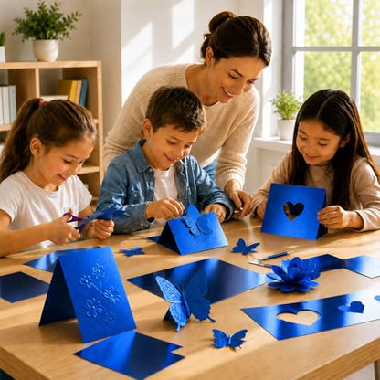 25 Sheets Metallic Blue Cardstock Paper Cardstock 8.5 x 11 Shimmer Sheets 250gsm/92lb Heavyweight Scrapbook Paper for Certificates, Invitations, Greeting Cards, Crafts, Graduations - color: Blue