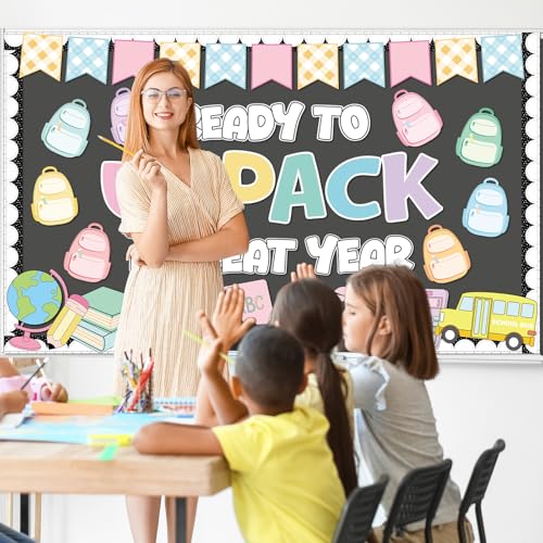 Welcome Back to School Bulletin Board Decorations Ready to Unpack a Great Year Paper Cutouts Pastel Inspirational Classroom Decorations for School Office Home Teacher Classroom Wall Supplies