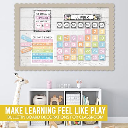 Hadley Designs Classroom Calendar Set Bulletin Board Decorations - Pastel School Calendar for Classroom Decor, Kindergarten Preschool Elementary Teacher Must Haves, Homeschool & Daycare Essentials - style: Composition Notebook