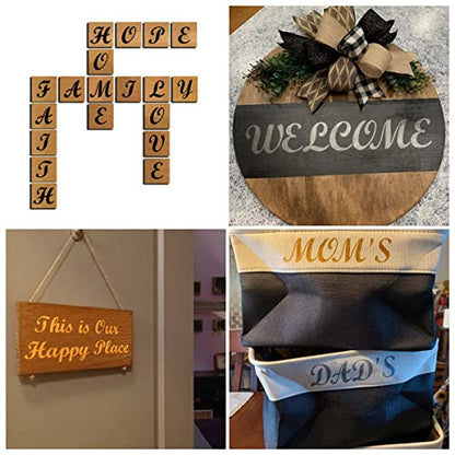 4 Inch Alphabet Letter Stencils for Painting - 70 Pack Letters and Numbers Stencil Templates with Signs for Painting on Wood, Reusable Letter and Number Stencils for Chalkboard Wood Signs & Wall Art - size: 4 Inch