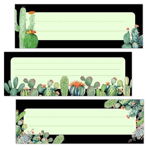 Name Tags for Classroom Desks, Cactus Theme Students Name Plates, Plates Name Labels for School Classroom Students Desks Teaching Supplies, Back to School Classroom Decor, 30 Pack (11) - style: Cactus