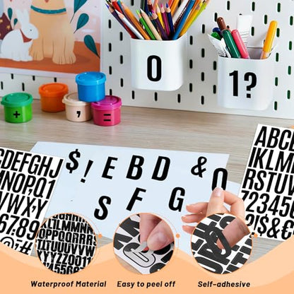 1500 Pcs Letter Stickers Vinyl Mailbox Numbers and Letters, 30 Sheets Large Alphabet Number Stickers Self-Adhesive Waterproof Sticker Letters for Window Vehicle Bulletin Poster Board (Black, 2 Inch) - color: Black, size: 2 Inch
