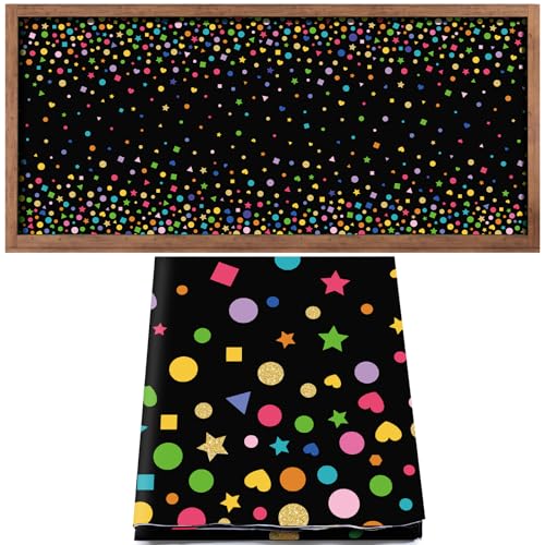 Mindsoft Bulletin Board Paper 48'' x 107'' Class Boards for Classroom Bulletin Boards Everyone is Welcome Classroom Board Decor Pillows Curtains Crafts(Confetti,1 Pc) - style: Confetti