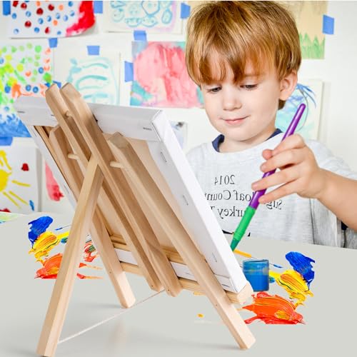 Falling in Art 12Inch Wood Easel Stand, Tabletop Display Stand A-Frame Artist Easel for Painting Canvas, Portable Photo, Picture and Sign Holder (4 Pack) - style: 4 Pack