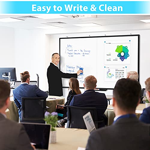 White Board Dry Erase 72x40, Large Magnetic Whiteboard Maxtek Dry Erase Boards for Wall, Aluminum Presentation Wall-Mounted Marker Board with a Long Pen Tray for School, Classroom, Office & Home - size: 72"W x 40"H, style: Style A
