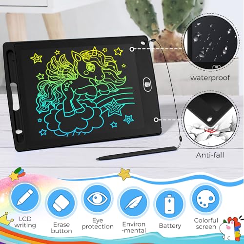 Zhehao 48 Pieces LCD Writing Tablet for Kids 8.5 Inch Doodle Pads Bulk Erasable Drawing Doodle Board Drawing Pads Learning Toy for Valentine Easter Gift Boys Girl Age 3-10(Black) - color: Black