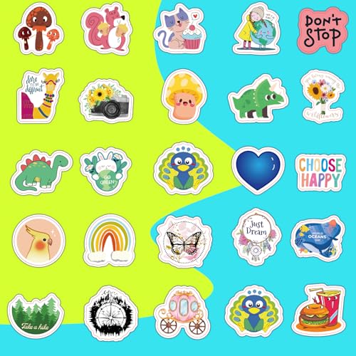 300pcs Random Cute Bulk Stickers Water Bottle Stickers for Adults, Waterproof Sticker Bulk Decals Pack for Computer, Helmet - size: 300pcs