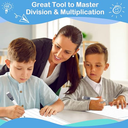 Aizweb 12 Pack Long Division Dry Erase Board Card,12" x 9" Multiplication Small Whiteboard Math Manipulatives for Kids Student Classroom Must Have Homeschool Teacher Supplies Learning Activities - style: 12 Pack Division