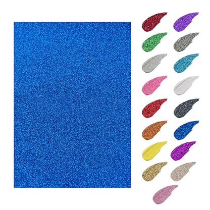 YZH Crafts Glitter Cardstock Paper, No-Shed Shimmer Glitter Papers, Cut Craft and DIY Projects Card stock, Sparkly Paper for Card Making, 8.27 x 11.69 Inch, A4 Size, 10 Sheets (Royal Blue)