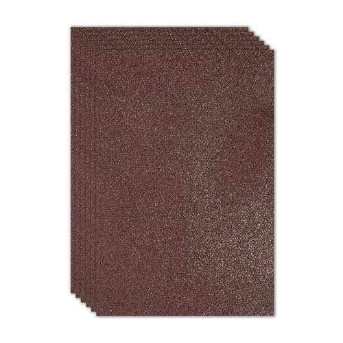 PATIKIL 2mm(1/10") Thick Adhesive Glitter Foam Sheet 16x24inch(40x60cm) Coffee, EVA Shiny Foam Board for Craft, 6 Pcs - color: Coffee