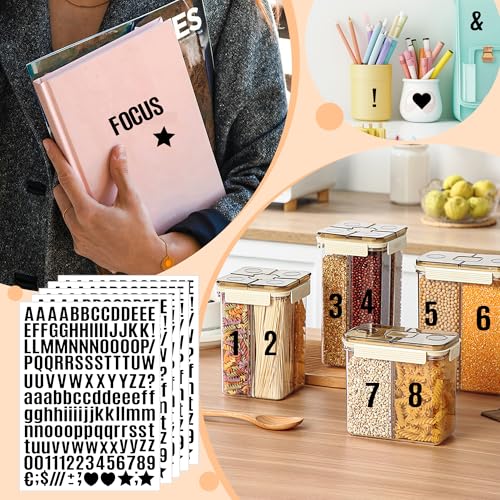 4650 Pcs Letter Stickers Vinyl Mailbox Numbers and Letters, 30 Sheets Small Alphabet Number Stickers Self-Adhesive Waterproof Sticker Letters for Window Vehicle Bulletin Poster Board (Black, 0.5 Inch) - color: Black, size: 0.5 Inch
