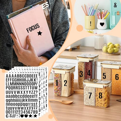 4650 Pcs Letter Stickers Vinyl Mailbox Numbers and Letters, 30 Sheets Small Alphabet Number Stickers Self-Adhesive Waterproof Sticker Letters for Window Vehicle Bulletin Poster Board (Black, 0.5 Inch) - color: Black, size: 0.5 Inch