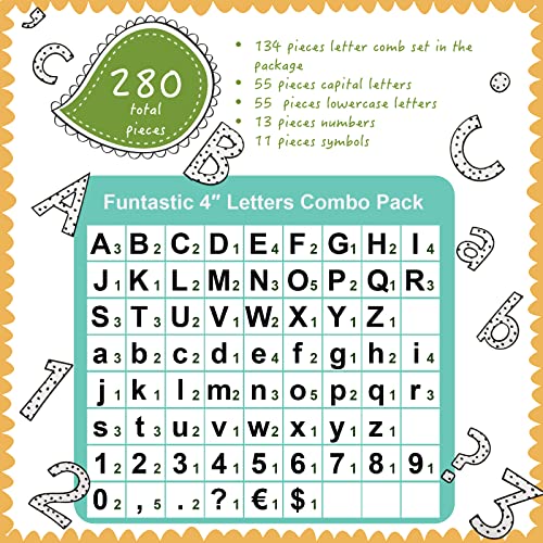 Tenare 134 Pieces 5 Inch Bulletin Board Letters Alphabet Numbers Letters Combo Set Cutouts for Bulletin Board Display Home Back to School Decor(Dots Style) - style: Dot Style