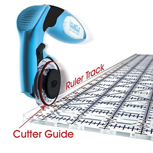 3 Rectangle Quilting Rulers and My Comfort Rotary Cutter Kit | Includes 6x24 Quilting Ruler, 6x12 Ruler, 3x18 Ruler & Ergonomic 45mm Rotary Cutter